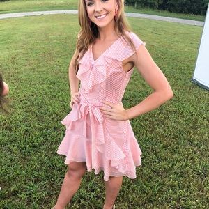 Gianna Bini size 2 Peach and White Dress